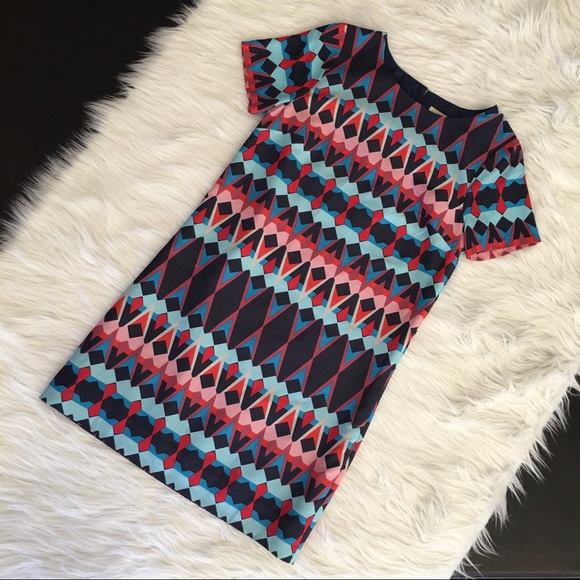 J. Crew Factory printed gallery mosaic shift dress - Picture 2 of 9
